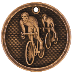 6S561203 BICYCLING 3D MEDAL (Medal: 2" Antique Bronze)