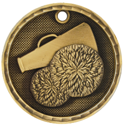 6S561205 CHEER 3D MEDAL (Medal: 2" Antique Gold)