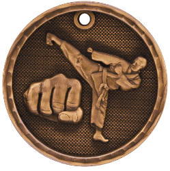 6S561209 MARTIAL ARTS 3D MEDAL (Medal: 2" Antique Bronze)