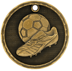 6S561210 SOCCER 3D MEDAL (Medal: 2" Antique Gold)