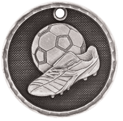 6S561210 SOCCER 3D MEDAL (Medal: 2" Antique Silver)