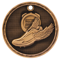 6S562213 TRACK 3D MEDAL (Medal: 2" Antique Bronze)