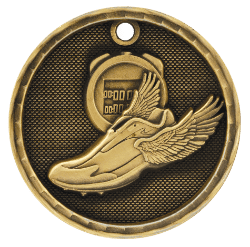 6S562213 TRACK 3D MEDAL (Medal: 2" Antique Gold)