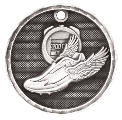 6S562213 TRACK 3D MEDAL (Medal: 2" Antique Silver)
