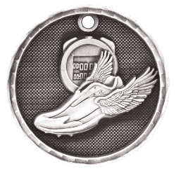 6S562213 TRACK 3D MEDAL (Medal: 2" Antique Silver)