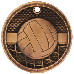 6S562216 VOLLEYBALL 3D MEDAL (Medal: 2" Antique Bronze)