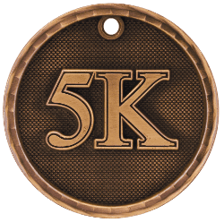 6S562221 5K RUN 3D MEDAL (Medal: 2" Antique Bronze)