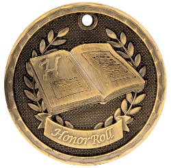 6S562302 HONOR ROLL 3D MEDAL (Medal: 2" Antique Gold)