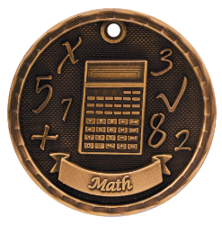 6S562304 MATH 3D MEDAL (Medal: 2" Antique Bronze)