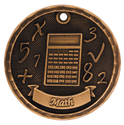 6S562304 MATH 3D MEDAL (Medal: 2" Antique Bronze)