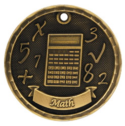 6S562304 MATH 3D MEDAL (Medal: 2" Antique Gold)