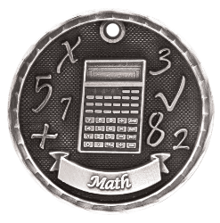 6S562304 MATH 3D MEDAL (Medal: 2" Antique Silver)