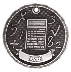 6S562304 MATH 3D MEDAL (Medal: 2" Antique Silver)