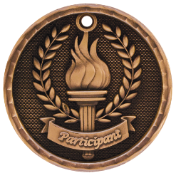 6S562306 PARTICIPANT 3D MEDAL (Medal: 2" Antique Bronze)
