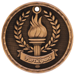 6S562306 PARTICIPANT 3D MEDAL (Medal: 2" Antique Bronze)