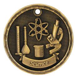 6S562310 SCIENCE 3D MEDAL (Medal: 2" Antique Gold)