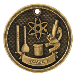 6S562310 SCIENCE 3D MEDAL (Medal: 2" Antique Gold)