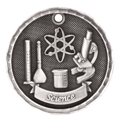 6S562310 SCIENCE 3D MEDAL (Medal: 2" Antique Silver)