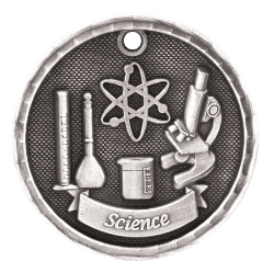 6S562310 SCIENCE 3D MEDAL (Medal: 2" Antique Silver)