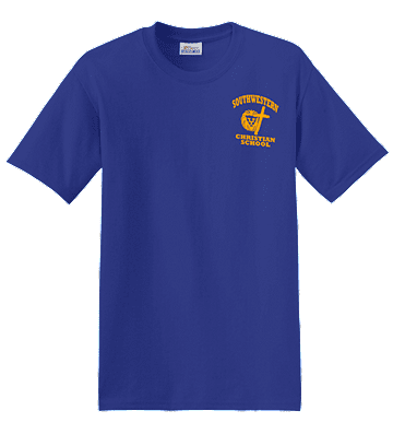 HanesÂ® - EcoSmartÂ® PE Shirt - Adult - SWCS (Size: SM - Size 34/36, Color: Deep Royal)