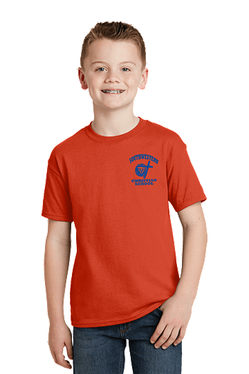 PE Shirt - HanesÂ® Youth - K-5th - SWCS (Size: XS - Size 2/4, Color: Orange)