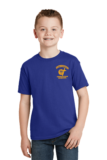 PE Shirt - HanesÂ® Youth EcoSmartÂ®  - 6th thru 8th -  Youth SWCS (Size: SM - Size 6/8, Color: Deep Royal)