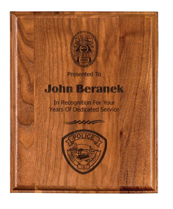 Premier Genuine Walnut Plaque (Wooden Plaque: 8x10 Walnut)