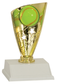 6S0308 Softball/ Baseball Banner, Player Trophy (Trophy: 7" Softball Banner, Player)