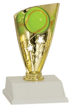 6S0308 Softball/ Baseball Banner, Player Trophy (Trophy: 7" Softball Banner, Player)