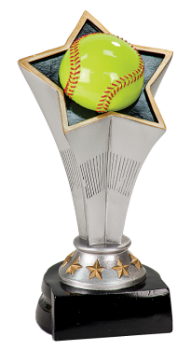 6S0403 Softball/ Baseball Rising Star Resin Award (Trophy: 5 3/4" Softball Rising Star)
