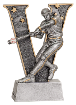 6S0502 Baseball/ Softball "V" Resin Award (Trophy: 5" Baseball Male "V")