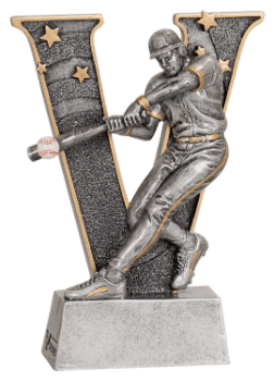 6S0502 Baseball/ Softball "V" Resin Award (Trophy: 5" Baseball Male "V")