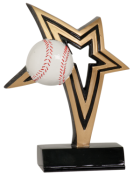 6S0506 Baseball/ Softball Infinity Star Resin Award (Trophy: 6" Baseball Infinity Star)