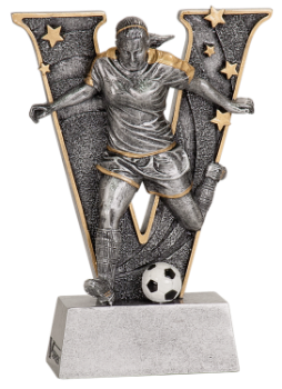 6S0902 Soccer "V" Resin Award (Trophy: 5" Female Soccer "V")