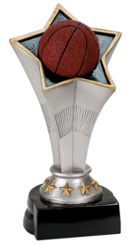 6S1203 Basketball Rising Star Resin Award (Trophy: 5 3/4" Basketball Rising Star)
