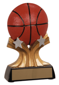 6S1207 Basketball Shooting Star Resin Award (Trophy: 5" Basketball Shooting Star)