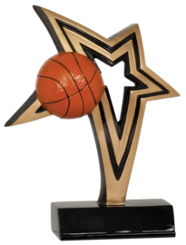 6S1306 Basketball Infinity Star Resin Award (Trophy: 6" Basketball Infinity Star)