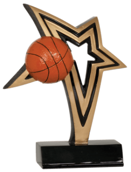 6S1306 Basketball Infinity Star Resin Award (Trophy: 6" Basketball Infinity Star)