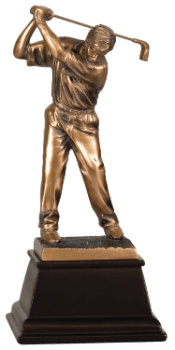 6S2901 Golf Male Golfer, Bronze Resin (Trophy: 9 1/2" Golf Male Golfer, Bronze)