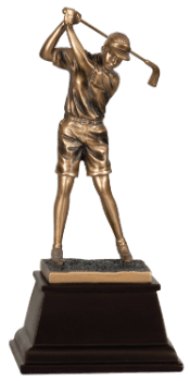 6S2903 Golf Female Golfer, Bronze Resin (Trophy: 9 1/2" Golf Female Golfer, Bronze)