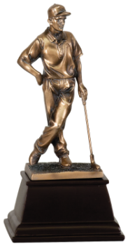 6S2904 Golf Male Golfer, Bronze Resin (Trophy: 9" Golf Male Golfer, Bronze)
