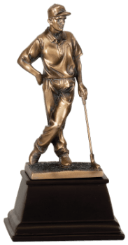 6S2904 Golf Male Golfer, Bronze Resin (Trophy: 9" Golf Male Golfer, Bronze)