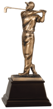 6S2905 Golf Male Golfer, Bronze Resin (Trophy: 9 3/4" Golf Male Golfer, Bronze)