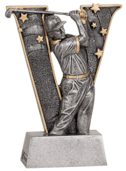 6S3002 Golf Male "V" Series Resin Award (Trophy: 5" Golf Male "V" Series)