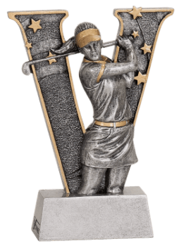 6S3003 Golf Female "V" Series Resin Award (Trophy: 5" Golf Female "V" Series)