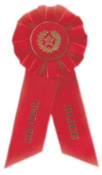 6S3600 Rosette Style Ribbons (Award: 2nd Place (Red/ Gold Graphics))