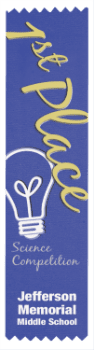 6S3600 Ranking Ribbons, 2" x 8" (Award: 1st Place (Blue/ Gold Graphics))