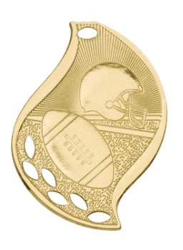 6S4406 Premier Football Flame Medal (Medal: 2 1/4" Gold)