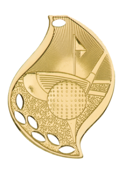 6S4407 Premier Golf Flame Medal (Medal: 2 1/4" Gold)