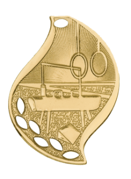 6S4408 Premier Gymanstics Flame Medal (Medal: 2 1/4" Gold)